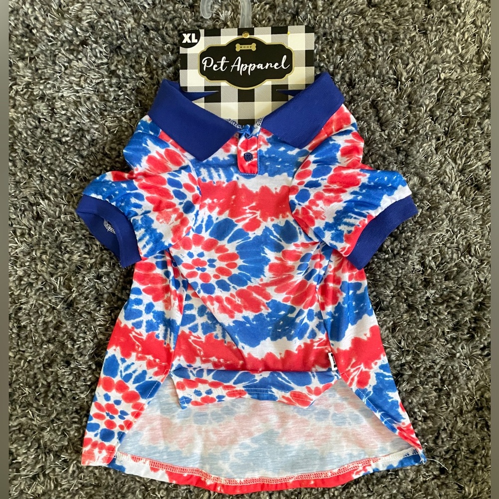 Woof new with tag red white and blue tie dye apparel size XL